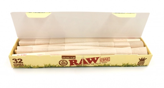 AUTHENTIC Raw Rolling Paper Pre-Rolled Organic Cones King Size 32 Cones